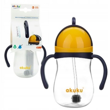 Чашка-непроливайка с утяжеленной соломинкой Бутылка для воды с соломинкой и утяжелителем AKUKU 280мл