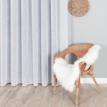 Штора по метражу, белая, 300 см, эколен, структура льна