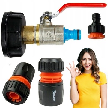 ZAWÓR 3/4 +NAKRĘTKA mauser zbiornik adapter do ZBIORNIKÓW IBC 1000L mauzer