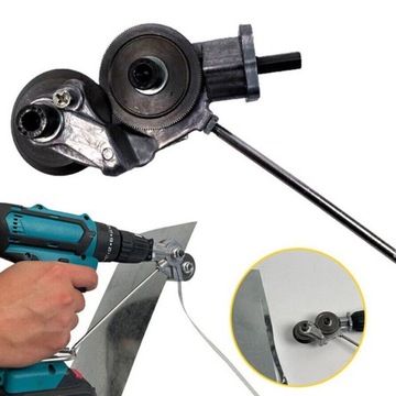 PRZYSTAWKA NA WIERTARKĘ KOŃCÓWKA DO CIĘCIA BLACHY PŁYT METALU ADAPTER 1,5mm