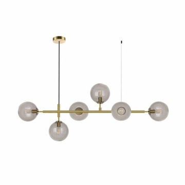 Lampa wisząca Alisa 6xE14 złota/transparentna LP-005/6P TR