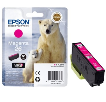 Tusz Epson 26 Stylus XP600 T2613 Magenta 300 stron