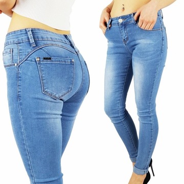 # DAMSKIE SPODNIE JEANSOWE DOPASOWANE PUSH - UP #