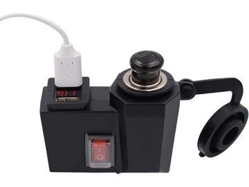 ПРИКУРЫВАТЕЛЬ ДЛЯ МОТОЦИКЛА, СКУТЕРА QUADA, USB-ДИСПЛЕЙ, ЗАРЯДНОЕ УСТРОЙСТВО