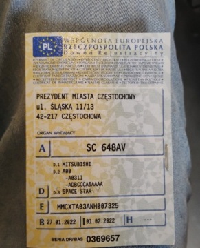 Mitsubishi Space Star Hatchback 5d Facelifting II 1.2 71KM 2021 Mitsubishi Space Star 2022r, SALON POLSKA. 1.2 Benzyna. AUTOMAT. Uszkodzon, zdjęcie 19