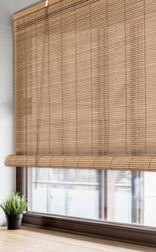 Бамбуковые жалюзи Внутреннее затворы Полудистой натуральный 150x220 см.