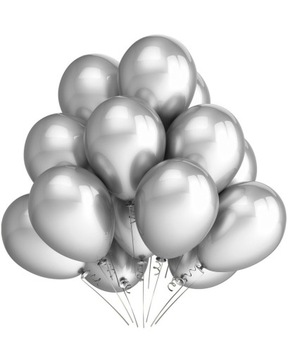 Balony Metaliczne SREBRNE Party Sylwester Karnawał Urodziny 12 cali 25szt.
