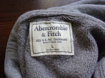 ABERCROMBIE&FITCH CIENKI SWETER Z KAPTUREM SZARY BAWEŁNA