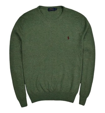 RALPH LAUREN POLO MĘSKI SWETER ZIELONY WEŁNA MERINO ORYGINAŁ IDEAŁ r. XXL