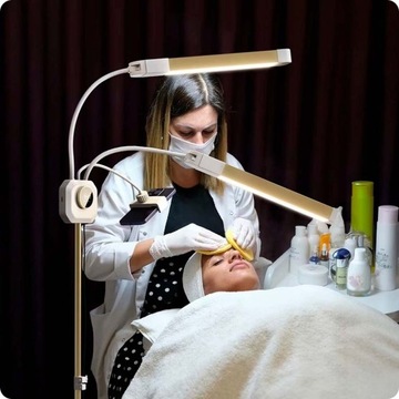 Lampa Kosmetyczna PRO LED 36W Podwójna Giętka do Makijażu Przedłużania Rzęs