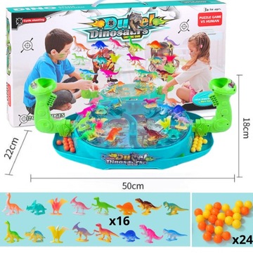 GRA ZRĘCZNOŚCIOWA INTERAKTYWNA ZABAWKA PREZENT DLA DZIECI DINOZAURY STRZELA