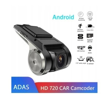 REJESTRATOR JAZDY DVR USB ADAS ANDROID FHD