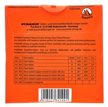 PYRAMID Нейлоновые струны для классической гитары