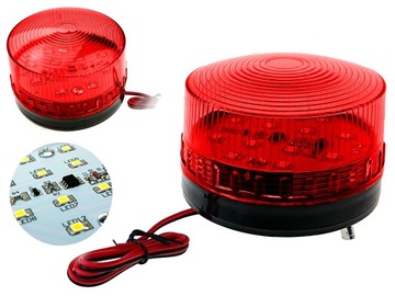 LAMPA BŁYSKOWA SYGNALIZACYJNA OSTRZEGAWCZA KOGUT LED DO BRAMY EWAKUACJI 12V