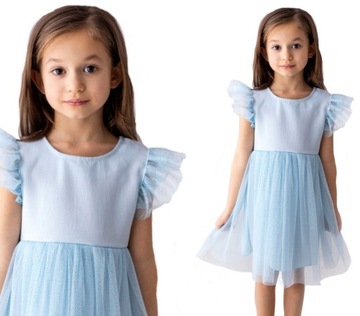 Sukienka dziewczęca wizytowa brokat Lily Grey 140