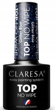 CLARESA TOP NO WIPE GLITTER BLUE NIEBIESKIE DROBINKI
