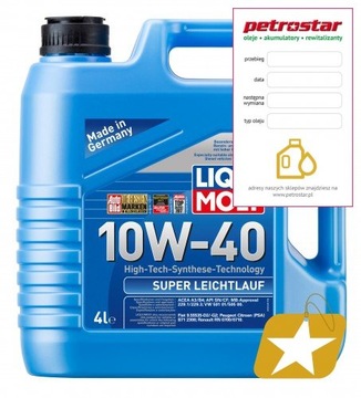 LIQUI MOLY SUPER LEICHTLAUF 9504 10W40 4L