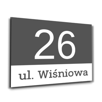 TABLICZKA ANTRACYT MAT ADRESOWA DUŻA NA DOM UV TABLICA NUMER DOMU 40x30CM