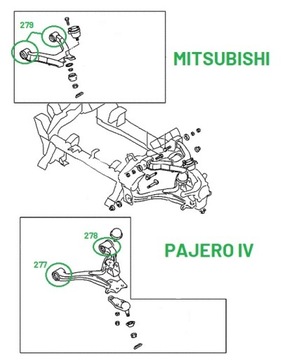 Mitsubishi Pajero IV 4 сайлентблока полибус ПЕРЕДНИЙ КОМПЛЕКТ