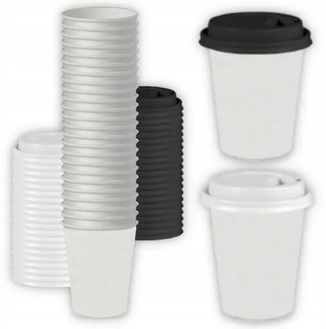 KUBKI PAPIEROWE JEDNORAZOWE 250ml + WIECZKA 50SZT DO DALSZEJ ODSPRZEDAŻY