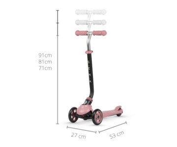 Самокат Qplay Sema 3in1 Pink Ride на сиденье автомобиля с детской ручкой
