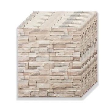 10 SZT. PANELE ŚCIENNE SAMOPRZYLEPNE TAPETA PŁYTKA CEGŁA PCV 70X77CM BRĄZ