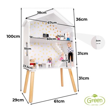 ДЕРЕВЯННЫЙ КУКОЛЬНЫЙ ДОМИК KINDERPLAY МЕБЕЛЬ ЛЕСТНИЦА