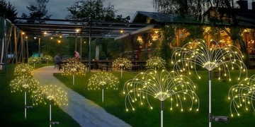 2x СОЛНЕЧНАЯ ЛАМПА ДЛЯ САДОВОГО УКРАШЕНИЯ ОДУВШИНКИ 150 LED