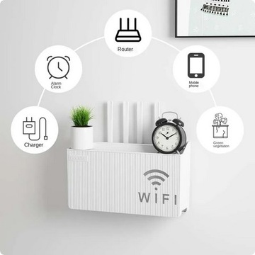 PÓŁKA NA ROUTER WIFI SWITCH BIAŁA UCHWYT ŚCIENNY