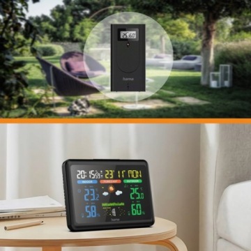 БЕСПРОВОДНАЯ ПОГОДНАЯ СТАНЦИЯ HAMA ТЕРМОМЕТР СИГНАЛИЗАЦИЯ ТЕМПЕРАТУРА ВЛАЖНОСТЬ