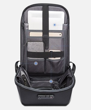 Antykradzieżowy plecak Bange BG-7276 na laptopa 15,6 z USB czarny