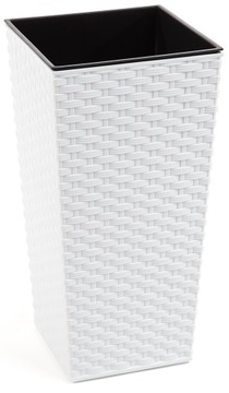 Donica Doniczka FINEZJA Rattan 250x250 mm BIAŁA
