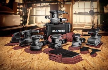 ЭКСЦЕНТРИЧЕСКАЯ ШЛИФОВАЛЬНАЯ МАШИНА С ГРАФИТОМ 450 Вт 125/150 мм PEX 6XPAPIER CASE 59G349