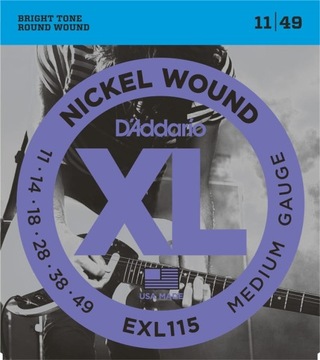 Struny D'Addario EXL115 11-49 gitary elektrycznej