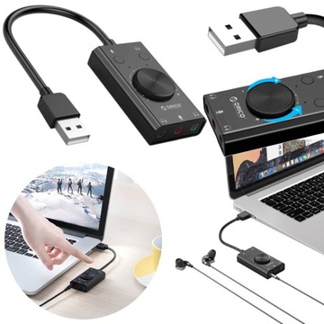 ЗВУКОВАЯ КАРТА USB РАЗЪЕМ ДЛЯ МИКРОФОНА НАУШНИКИ