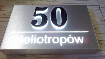 Светодиодный короб с подсветкой номера дома 50х30см.