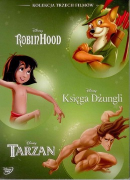 ROBIN HOOD, KSIĘGA DŻUNGLI, TARZAN [ 3 DVD Disney