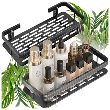 ALUMINIOWA SAMOPRZYLEPNA PÓŁKA ORGANIZER WISZĄCY DO ŁAZIENKI KUCHNI 2 SZT