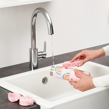 ION8 STEEL Water Bottle МЕТАЛЛИЧЕСКАЯ бутылочка для воды для ребенка, школьный розовый, радужный