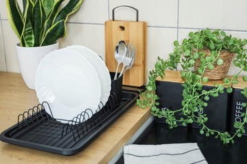 Напольная сушилка для посуды, сушилка с поддоном, черный, чердак, маленькие шкафчики для столовых приборов