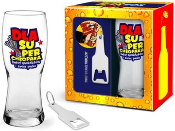 KUFEL Szklanka do piwa + otwieracz zestaw Dla Super Chłopaka