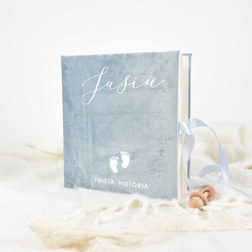 Album welurowy, aksamitny ŚLUB CHRZEST rocznica D2