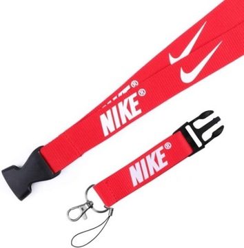 NIKE SMYCZ DO TELEFONU KLUCZY DUŻE LOGO RED WHITE CZERWONA BIAŁA