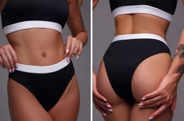 Бикини два -розычные купальники широкие ремни высокие трусики / л.