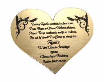 Tabliczka Pamiątka Chrztu życzenia Chrzest grawer