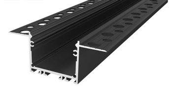 Zestaw profil aluminiowy LED do płyt GK czarny 2m