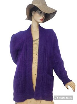 Angora sweter kardigan z kieszeniami TU