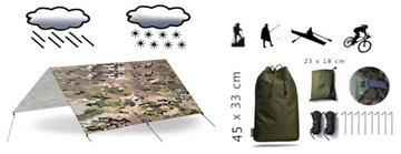 Комплект брезента Camo Strong 3x3 с напольными шпильками