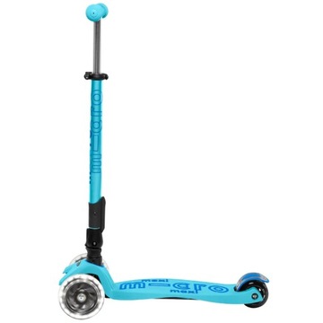 Складной самокат Micro-Maxi Deluxe с ярко-синей светодиодной подсветкой