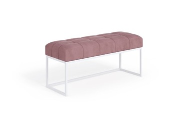 Ławka pufa tapicerowana loft metal BIAŁY PT PIK 110x30x44